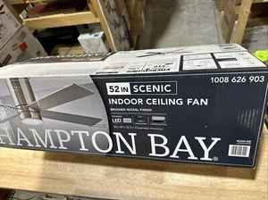 NEW Scenic 52" IntegratedLED Indoor Brushed Nickel Hugger Ceiling Fan Reversible - Picture 1 of 4