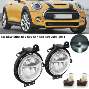 2x LED Left Right Front Fog Light Lamps For MINI R55 R56 R57 R58 R59 63172751295