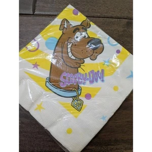 Vintage Y2K 90s LARGE 13x13 Scooby-Doo Birthday Napkins NEW New Retro - Picture 1 of 3
