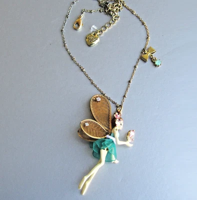 Collar colgante de hadas articuladas Betsey Johnson Fairyland Foto 1 de 4