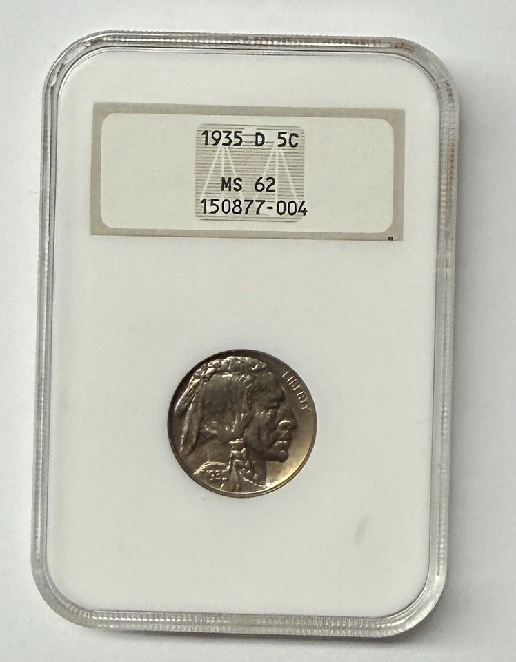 1935-D Buffalo Nickel MS-62 NGC Old Holder Fatty - Image 1 of 3