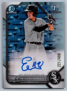Erick Hernandez 2022 Bowman Chrome #CPA-EH 1st Bowman Silver Refractor Auto /499 - Picture 1 of 2