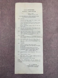1930 USS Pittsburgh CA-4 Armada Artillería Práctica Agenda Flota Asiática China Chefoo - Imagen 1 de 9