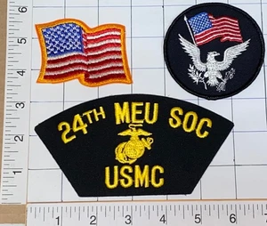 3 VINTAGE 24TH MEU SOC US MARINE AIR GROUND TASK FORCE EXPEDITIONARY PATCH LOT - Picture 1 of 1