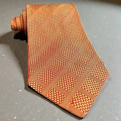 Gravata Valentino gravata dourada e vermelha geométrica, 100% seda, 4x58 - Imagem 1 de 4