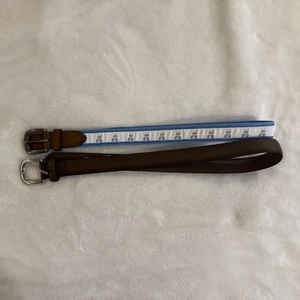 (2) Janie And Jack Belts, Boys SZ 5, (1) Brown Leather, (1) Leather & Polyester - Picture 1 of 15