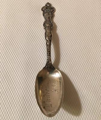 Sterling Silver Spoon Zodiac Cancer June Wild Rose Inscribed Ladies Aid 27.8 G - Image 1 of 4