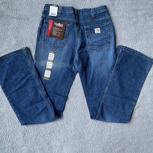 Carhartt Jeans For Women Size 8x34 Blue Denim Traditional Boot Cut New Western - Picture 1 of 8