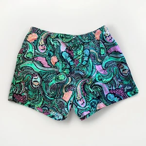Vintage 80s 90s Rusty Surf Neon Swim Trunks Shorts Skate 38 Paisley AOP Street - Picture 1 of 9