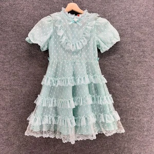Classmate Fashion Dress Girls 10 Blue Polka Dot Embroidered Shift Short Zipper - Picture 1 of 5