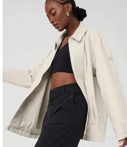 EUC ALO Torrent Overshirt Jacket Unisex Full Zip Pockets XL BONE Women Men - Picture 1 of 10