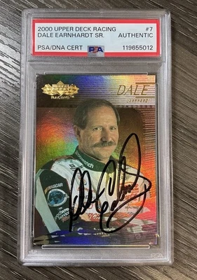 Dale Earnhardt NASCAR 2000 Upper Deck Racing #7 Autographed Signed PSA Authentic - Image 1 of 3