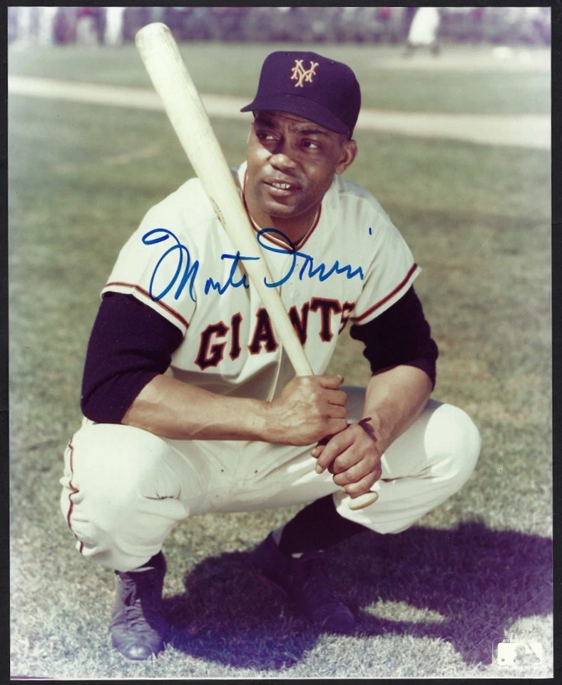 MONTE IRVIN 8X10 IP AUTOGRAPH PHOTO NEW YORK GIANTS BLUE SHARPIE MLB HOF - Image 1 of 1