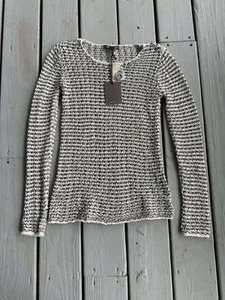 Neu Tommy Bahama kleiner offener Strickpullover Pullover Langarm gestreift für Damen - Bild 1 von 6