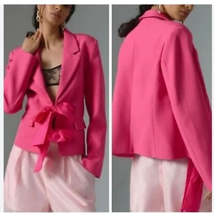Neu mit Etikett Anthropologie Maeve rosa verkürzte Schleife Blazer Größe Medium - Bild 1 von 12