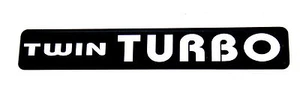 Twin Turbo Emblem BLACK/CHROME SUPER SIZED - Picture 1 of 1