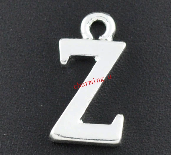 3pz charms ciondoli alfabeto lettera Z color argento 15X8mm - Immagine 1 di 1