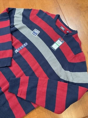 Nuevo Suéter Izod Para Hombres Grande Azul Rojo Preppy Negocios Informal Pullover Cuello Redondo Foto 1 de 4