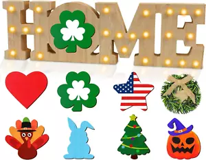 St Patricks Day Decorations Farmhouse Interchangeable Home Decor Signs, LED Long - Picture 1 of 12