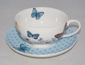 burton+Burton Porcelain Tea Cup & Saucer Gift Set BUTTERFLY - Picture 1 of 1