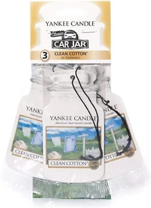 3er Pack Clean Cotton Yankee Candle Car Jar Duft Lufterfrischer zum Aufhängen - Bild 1 von 4