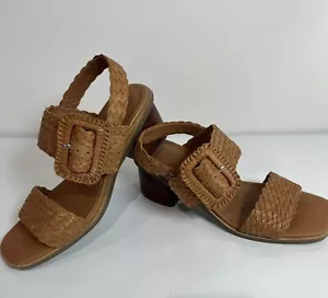 Gentle Souls Kenneth Cole Madylyn klobiger Absatz Sandale Schnalle braun Leder Größe 6,5 - Bild 1 von 6