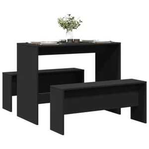 Dining Table and Bench Set 3 Piece Dinner Table Set Engineered Wood vidaXL - Picture 1 of 99