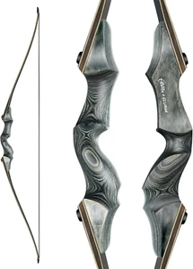 Black Hunter Takedown Longbow, 60" Right Handed & Left Handed Wooden Archery Bo - Picture 1 of 9