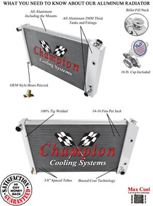 Cold Champion 4 Row Radiator for 1970 - 1981 Pontiac Firebird Trans AM V8 Engine - Imagen 1 de 7