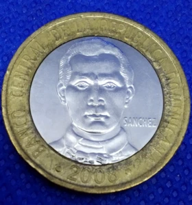 2008 Dominican Republic 5 Pesos-Bi-metal Coin - Picture 1 of 5