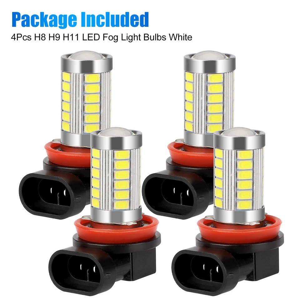 4PCS H11 H9 H8 Fog LED Light Bulb Bright Night Driving Anti-Fog Lamp 6500K White - Image 1 of 4