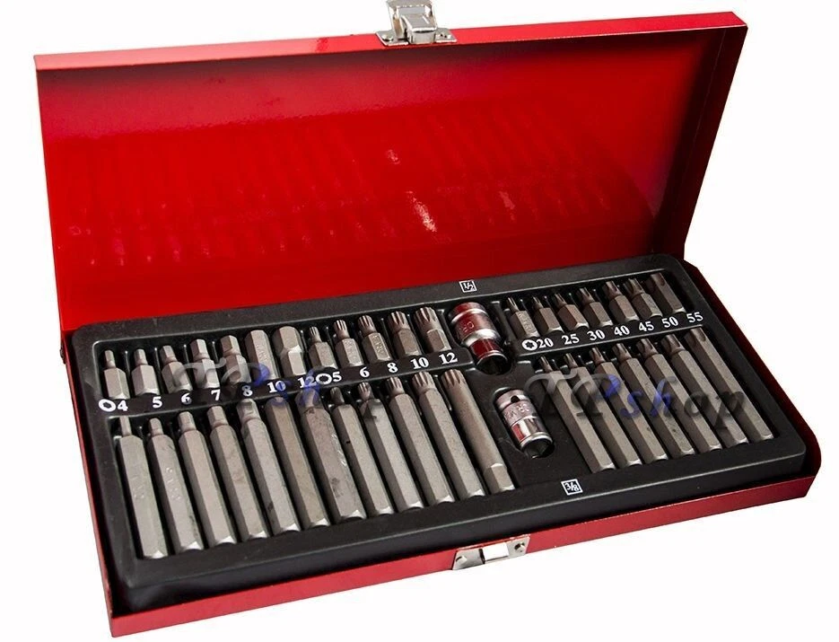 Topolenashop Kit Inserti con Attacco con 2 Adattori a Bussola 1/2" 3/8" Set di 40 (7426828755183)