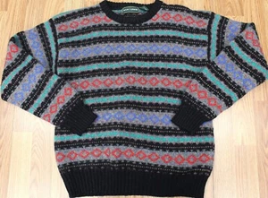 VTG 100% SHETLAND WOOL KNIT CREWNECK SKI SWEATER MARC LEWIS Sz SMALL, S - Picture 1 of 4