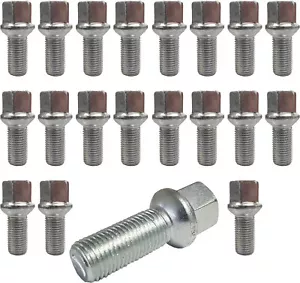 20 Extended Wheel Bolts tapered M12x1,5 37mm for BMW Citroën Dacia Fiat Ford . - Picture 1 of 7
