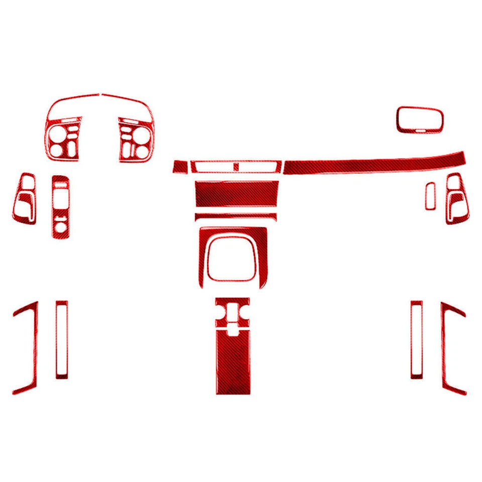 Kit interior completo de fibra de carbono rojo para Honda S2000 2004-09 cubierta de panel moldura 24* Foto 1 de 4