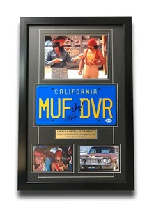Cheech & Chong Signed "MUF DVR" Movie Car License Plate Framed Collage BAS Auto - Picture 1 of 9