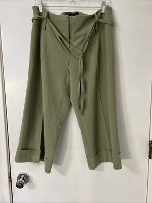 Arden B Green   wide leg Capri size 10 Cuffed Creased Double Belt Loop Y2K - Image 1 of 4