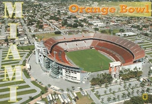 Scarce Miami Dolphins Orange Bowl Stadium - Last Postcard Commercially Published - Picture 1 of 2