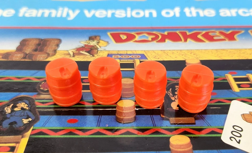 Vintage MB Donkey Kong 4x Orange Barrel Pieces, 1983 Nintendo - Image 1 of 1