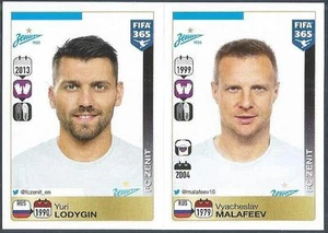 PANINI - 2016 FIFA 365 - #-732-733 - ZENIT SAINT PETERSBURG - YURI LODYGIN - V MALAFEEV - Bild 1 von 1