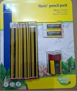 Staedtler Noris HB Bleistiftpaket 40xBleistifte 2xRadierer 1xWannenspitzer - Bild 1 von 13