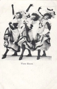 c.1905 'THREE GRACES' Real Photo Postcard, Can-Can Dancers; Postmark 1905, NM - Picture 1 of 2
