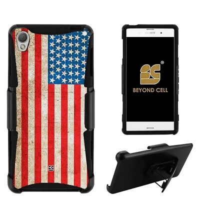 Funda híbrida con clip blindado para Sony Xperia Z3 cubierta bandera de EE. UU. Foto 1 de 2