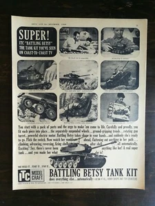 Vintage 1960 Model Craft Batling Betsy Tank Model Original Full Page Ad - Picture 1 of 1