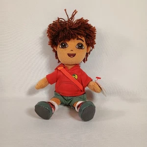 TY Beanie Baby Nick Jr. Go Diego Go! Diego 9 Zoll rotes Plüschhemd grau Hose mit Etikett - Bild 1 von 13