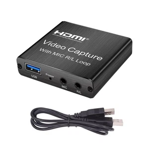 Alloy Video Capture Card 4K Screen Record Game Streamer Device MIC R/L Loop - Afbeelding 1 van 13