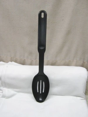 PAMPERED CHEF NYLON PLASTIC BLACK SLOTTED STRAINING SPOON UTENSIL - Image 1 of 4