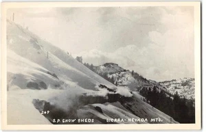 RPPC Southern Pacific Railroad SNOW SHEDS Donner Lake Truckee Tahoe 1940s Photo - Picture 1 of 2