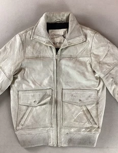 Redskins Distressed Leather Bomber Jacket Size S - Picture 1 of 21
