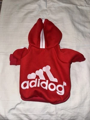 Dog Sweatshirt Hoodie Pet Sweater Tiny For Small Dog Or Animal USA Red & White - Image 1 of 4
